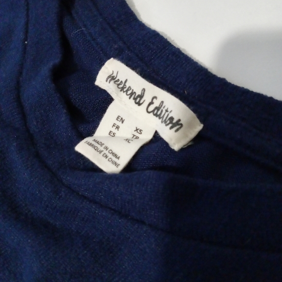 Weekend Edition Pullover Thin Sweater Womens Blue Size XS - Picture 5 of 6